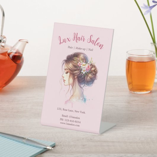 Soft Pink Floral Elegance Plätzchen Sockelschild (In SItu)