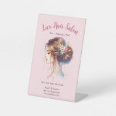 Soft Pink Floral Elegance Plätzchen Sockelschild (Vorderseite)