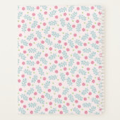 Soft Pink Floral Framed Pink Bow Custom Name Planer (Rückseite)