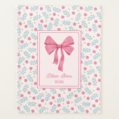 Soft Pink Floral Framed Pink Bow Custom Name Planer (Vorderseite)