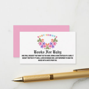 Soft Pink Floral Girl Babydusche Begleitkarte