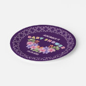 Soft Pink Floral Girl Babydusche Pappteller (Schrägansicht)