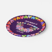 Soft Pink Floral Girl Babydusche Pappteller (Schrägansicht)