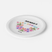 Soft Pink Floral Girl Babydusche Pappteller (Schrägansicht)