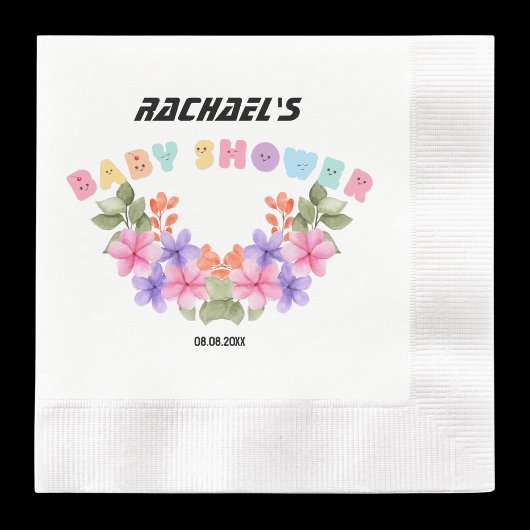 Soft Pink Floral Girl Babydusche Serviette