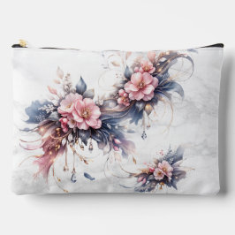 Soft Pink Floral Luxury Art with Gold Accents Zubehörtasche