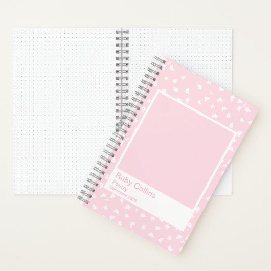 Soft Pink Floral Minimal Ditsy Notizblock (Innen)