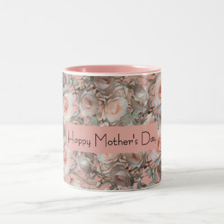 Soft Pink Floral Mother’s Day  Event Zweifarbige Tasse