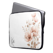 Soft Pink floral Neopren Laptop-Sieb Laptopschutzhülle (Vorderseite Links)