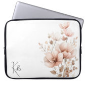 Soft Pink floral Neopren Laptop-Sieb Laptopschutzhülle (Vorderseite)