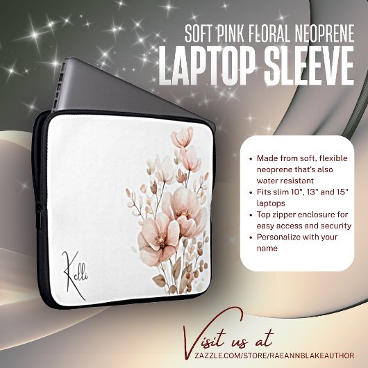Soft Pink floral Neopren Laptop-Sieb Laptopschutzhülle
