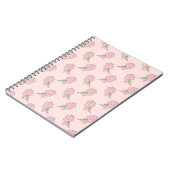 Soft Pink Floral Pattern | Romantic Flower Notizblock (Linke Seite)