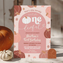 Soft Pink Floral Pumpkin 1. Geburtstag