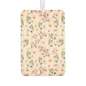 Soft Pink Floral Stripe Pattern Autolufterfrischer (Rückseite)