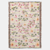 Soft Pink Floral Stripe Pattern Decke (Vorderseite Vertikal)