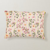 Soft Pink Floral Stripe Pattern Dekokissen (Rückseite)