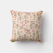 Soft Pink Floral Stripe Pattern Kissen (Vorderseite)