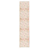 Soft Pink Floral Stripe Pattern Kurzer Tischläufer (Vorderseite)
