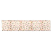 Soft Pink Floral Stripe Pattern Kurzer Tischläufer (Horizontal)