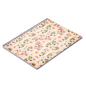 Soft Pink Floral Stripe Pattern Notizblock (Linke Seite)