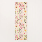 Soft Pink Floral Stripe Pattern Yogamatte (Rückseite)