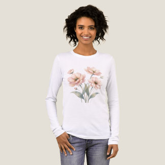 Soft Pink Floral Watercolor Bouquet Art Tri-Blend Shirt