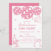 Soft Pink Galentine's Girls Night Party Einladung (Vorne/Hinten)