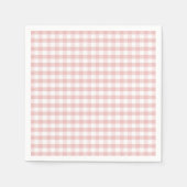 Soft Pink Gingham Kariert Birthday Baby Dusche Serviette (Vorderseite)
