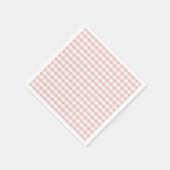 Soft Pink Gingham Kariert Birthday Baby Dusche Serviette (Ecke)