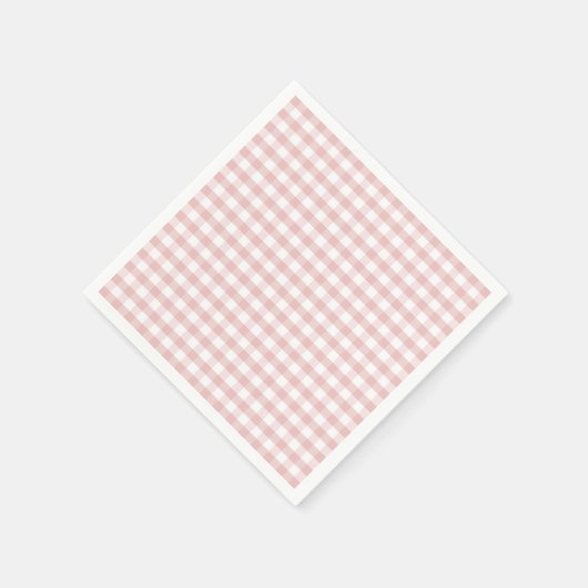 Soft Pink Gingham Kariert Birthday Baby Dusche Serviette (Ecke)