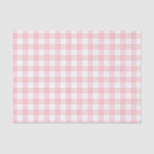 Soft Pink Gingham Karo Karierte Geschenkverpackung Seidenpapier (Vorderseite)