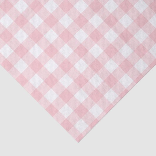 Soft Pink Gingham Karo Karierte Geschenkverpackung Seidenpapier (Ausschnitt)