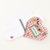 Soft Pink Gingham Niedlich Elements Herz geformt Notizblock (Innenseite)