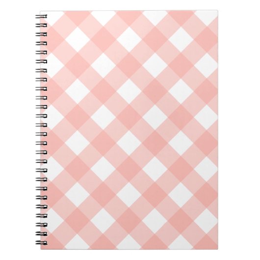 Soft Pink Gingham Notebook Notizblock (Vorderseite)