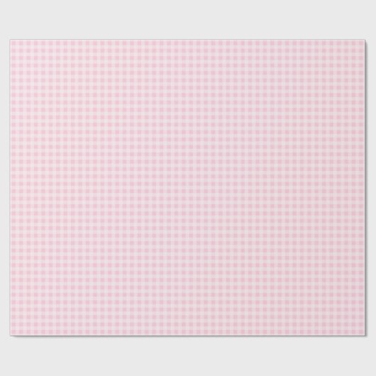 Soft Pink Gingham Wrapping Paper Geschenkpapier (Flach)