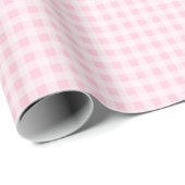 Soft Pink Gingham Wrapping Paper Geschenkpapier (Rolleneckpunkt)