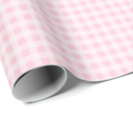 Soft Pink Gingham Wrapping Paper Geschenkpapier