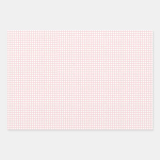 Soft Pink Gingham Wrapping Paper Geschenkpapier Set (Vorderseite 2)