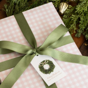 Soft Pink Gingham Wrapping Paper Geschenkpapier Set