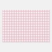 Soft Pink Gingham Wrapping Paper Geschenkpapier Set (Vorderseite 2)