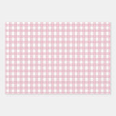 Soft Pink Gingham Wrapping Paper Geschenkpapier Set (Vorderseite)