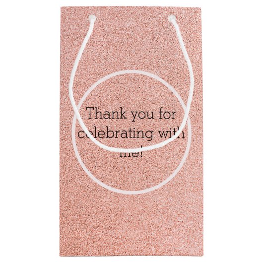 Soft Pink Glitzer Confetti Kleine Geschenktüte (Rückseite)