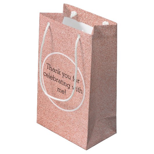 Soft Pink Glitzer Confetti Kleine Geschenktüte (Rückseite Schrägansicht)