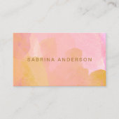 Soft Pink Gold Aquarell Moderne Minimalistische Fa Visitenkarte (Vorderseite)