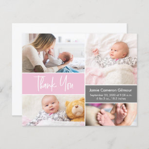 Soft pink grau Moderne Script Fotos Babydusche
