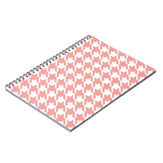 Soft-Pink-Hahnentrittmuster-Notebook Notizblock (Linke Seite)