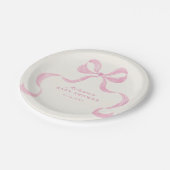 Soft Pink Hand Draw Babydusche Pappteller (Schrägansicht)