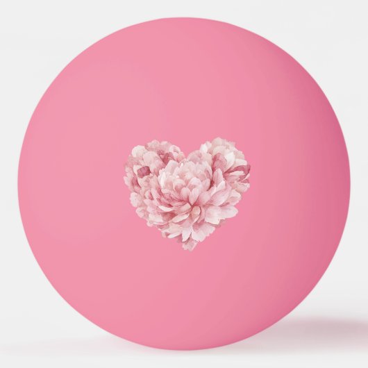 Soft Pink Heart Flower Tischtennisball (Vorderseite)