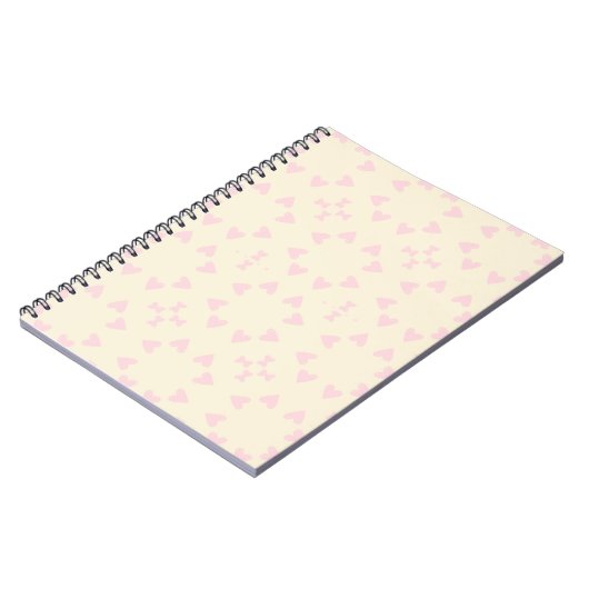 Soft Pink Heart Pattern – Cute Aesthetic Seamless  Notizblock (Linke Seite)