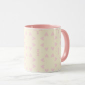 Soft Pink Heart Pattern – Cute Aesthetic Seamless  Tasse (VorderseiteRechts)